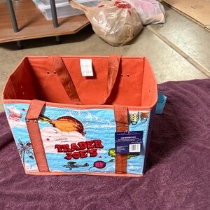 Trader Joe's Reusable Tote Bag - Orange & Blue